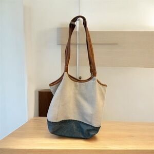 The Sak Tan and Brown Tote Bag | Leather Shoulder Bag. Two Toned. Bohemian